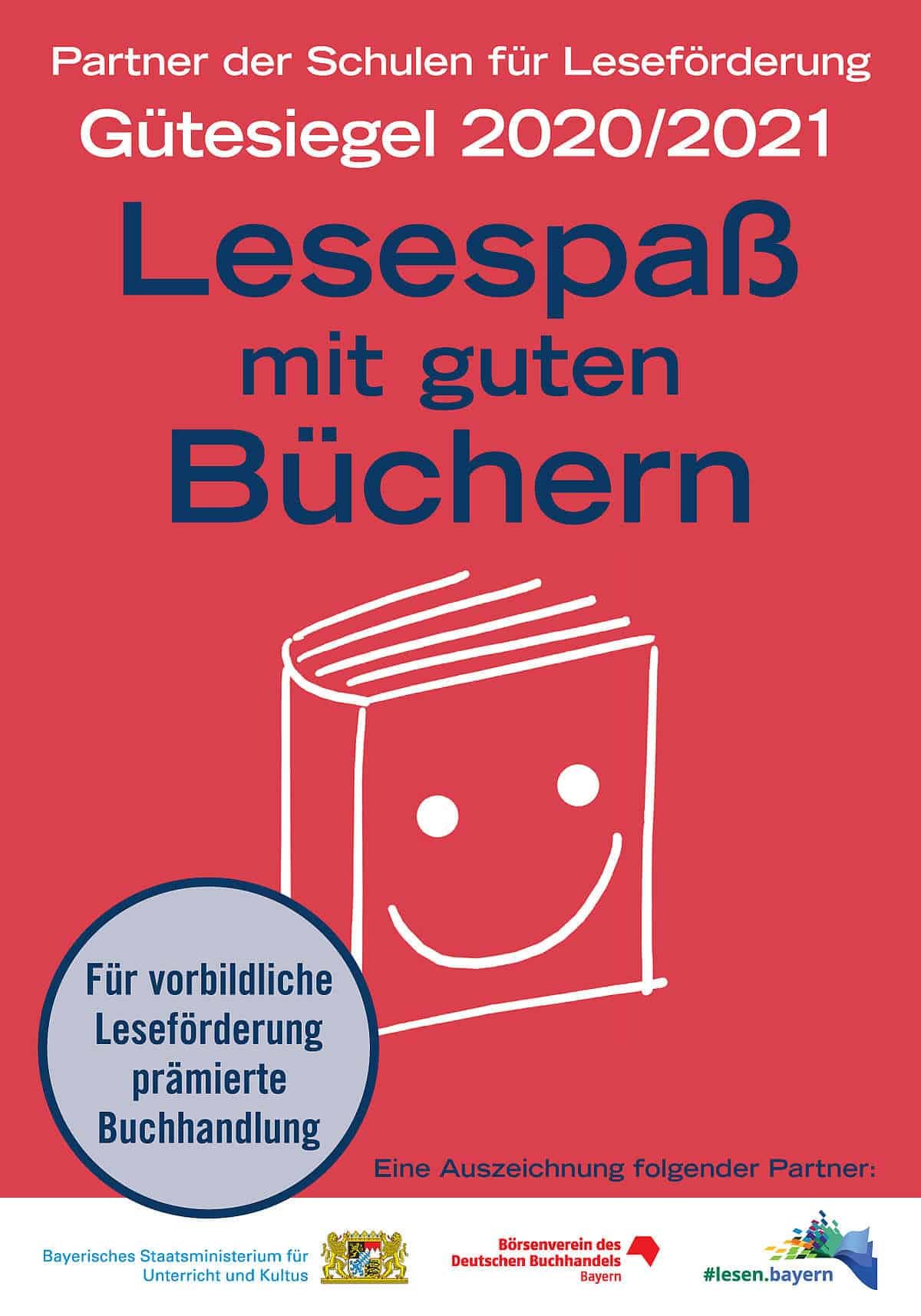 Ein Poster für ein Buch mit einem Smiley darauf.